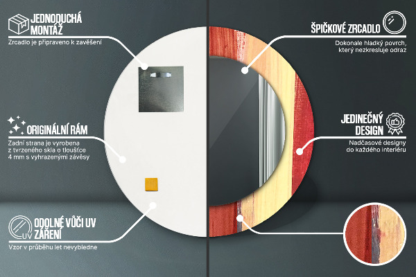 Kulaté dekorační zrcadlo Abstraktní obrázek
