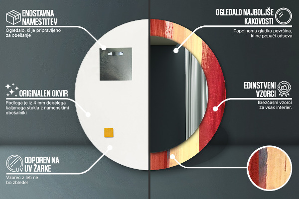 Kulaté dekorační zrcadlo Abstraktní obrázek