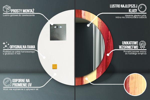 Kulaté dekorační zrcadlo Abstraktní obrázek