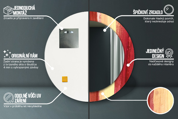 Kulaté dekorační zrcadlo Abstraktní obrázek