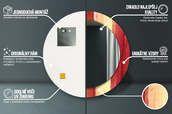Kulaté dekorační zrcadlo Abstraktní obrázek