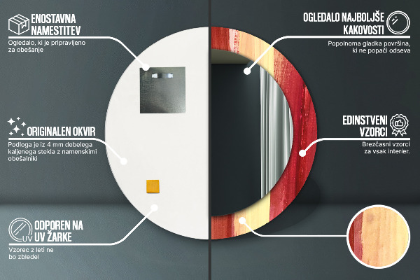 Kulaté dekorační zrcadlo Abstraktní obrázek
