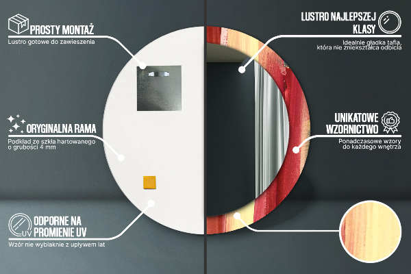 Kulaté dekorační zrcadlo Abstraktní obrázek
