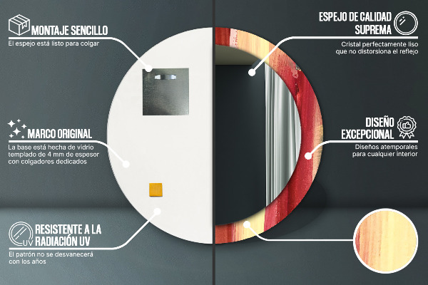 Kulaté dekorační zrcadlo Abstraktní obrázek