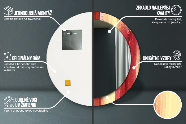 Kulaté dekorační zrcadlo Abstraktní obrázek