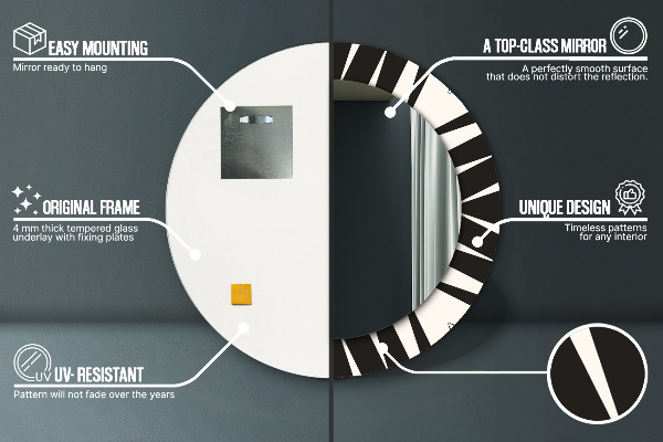 Kulaté dekorační zrcadlo na zeď Geometrie abstrakce