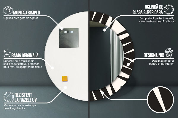 Kulaté dekorační zrcadlo na zeď Geometrie abstrakce