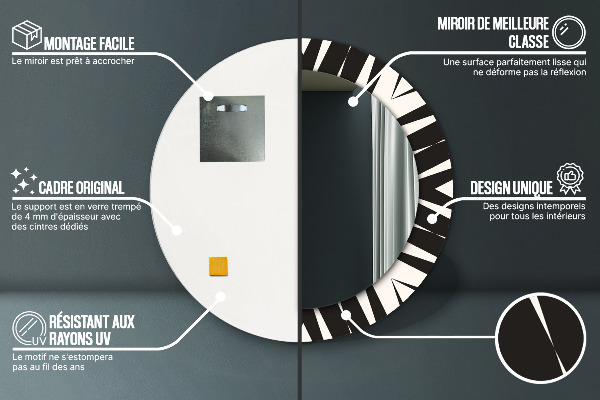 Kulaté dekorační zrcadlo na zeď Geometrie abstrakce