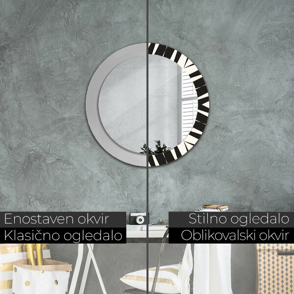 Kulaté dekorační zrcadlo na zeď Geometrie abstrakce