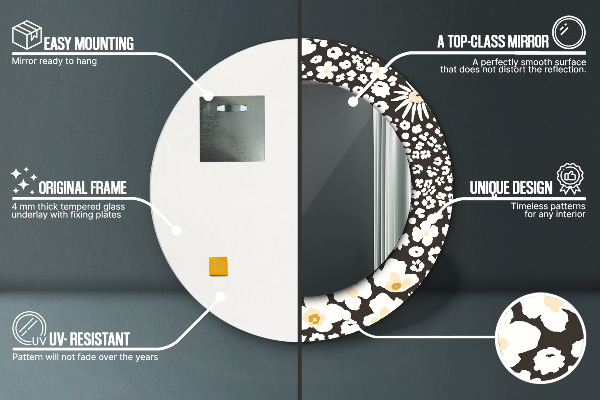 Kulaté dekorační zrcadlo Stokrotka Ivory