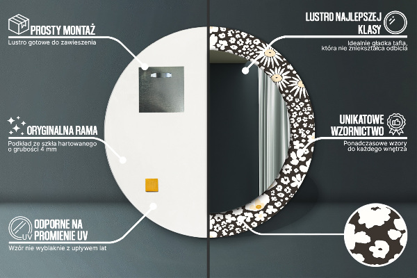 Kulaté dekorační zrcadlo Stokrotka Ivory