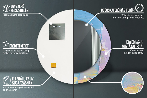 Kulaté dekorační zrcadlo Textura oleje