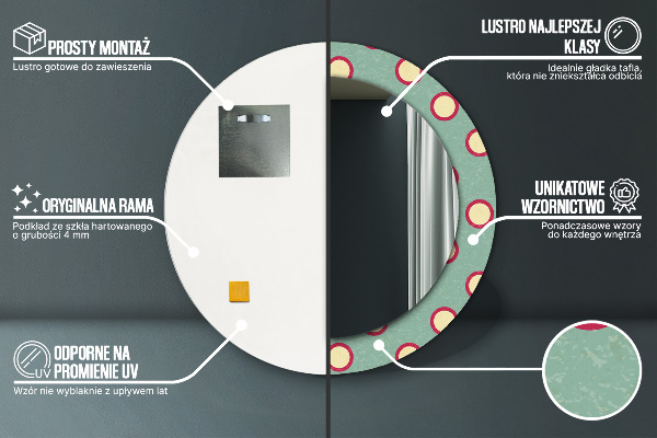 Kulaté zrcadlo s potiskem Tečky