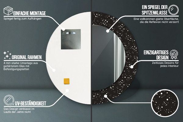 Kulaté zrcadlo s potiskem Chaotické tečky