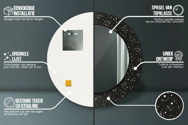 Kulaté zrcadlo s potiskem Chaotické tečky