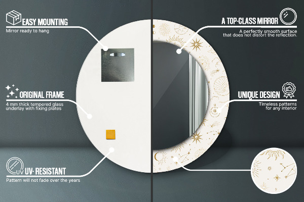 Kulaté zrcadlo s potiskem Mystický esoterický vzorec