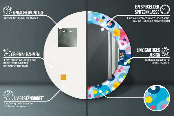 Kulaté zrcadlo s potiskem Barevné trny