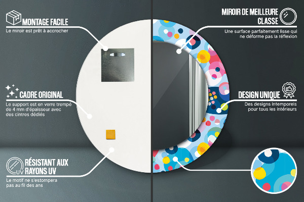 Kulaté zrcadlo s potiskem Barevné trny