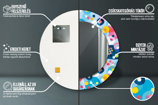 Kulaté zrcadlo s potiskem Barevné trny