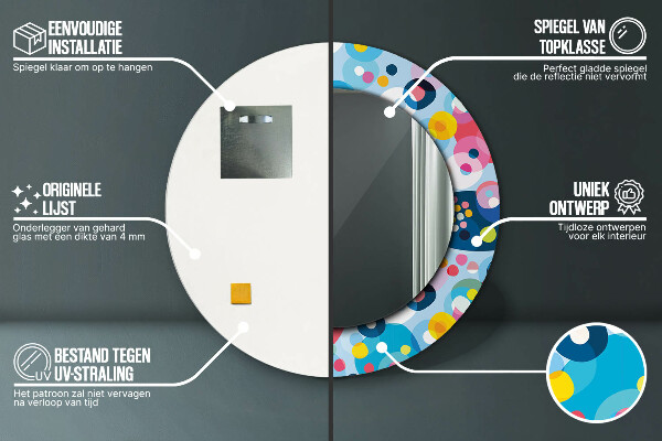 Kulaté zrcadlo s potiskem Barevné trny