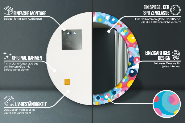 Kulaté zrcadlo s potiskem Barevné trny