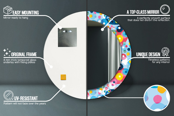 Kulaté zrcadlo s potiskem Barevné trny