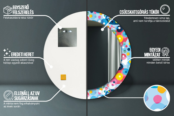 Kulaté zrcadlo s potiskem Barevné trny