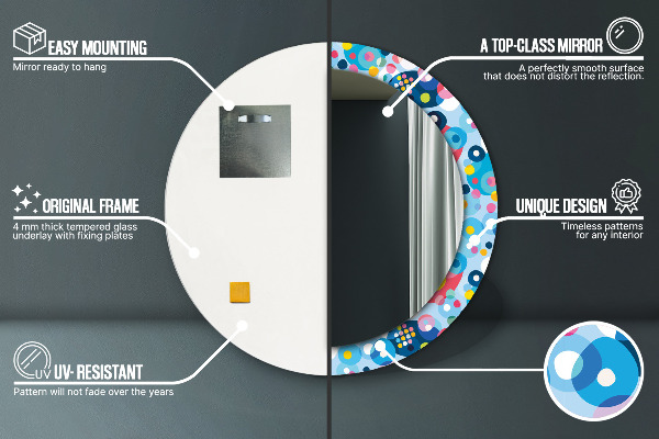 Kulaté zrcadlo s potiskem Barevné trny