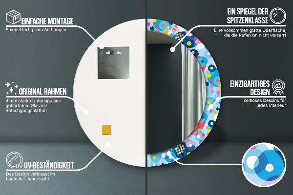 Kulaté zrcadlo s potiskem Barevné trny