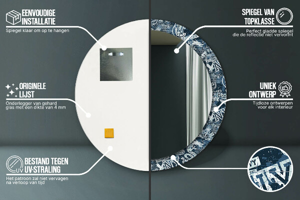 Kulaté dekorační zrcadlo Koláž