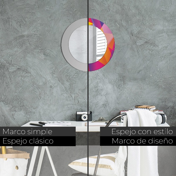 Kulaté dekorační zrcadlo Geometrické složení