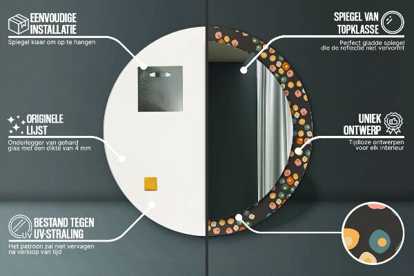 Kulaté dekorační zrcadlo Květinové tečky