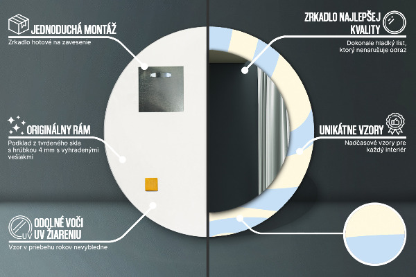 Kulaté dekorační zrcadlo Abstraktní tvar