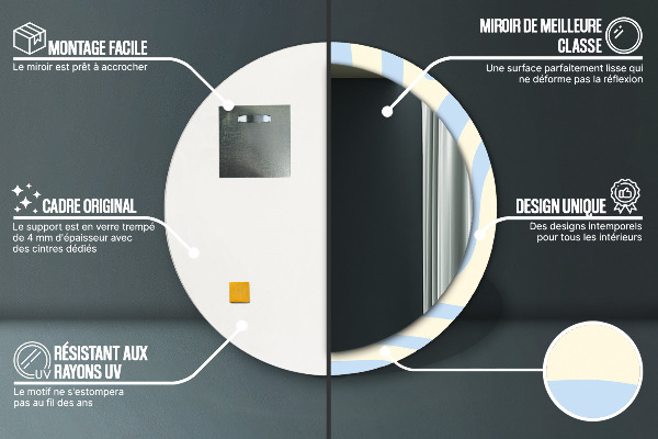 Kulaté dekorační zrcadlo Abstraktní tvar