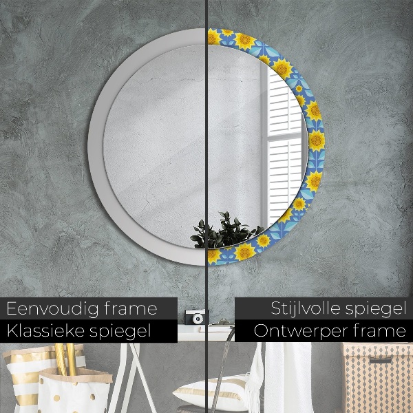 Kulaté dekorační zrcadlo na zeď Geometrické slunečnice