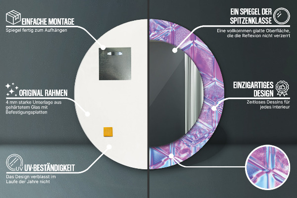 Kulaté dekorační zrcadlo Abstraktní surrealizace