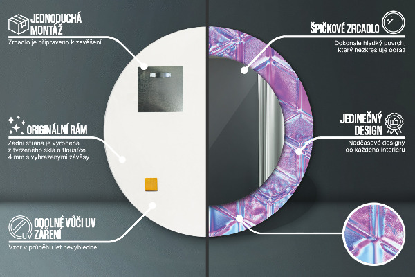 Kulaté dekorační zrcadlo Abstraktní surrealizace