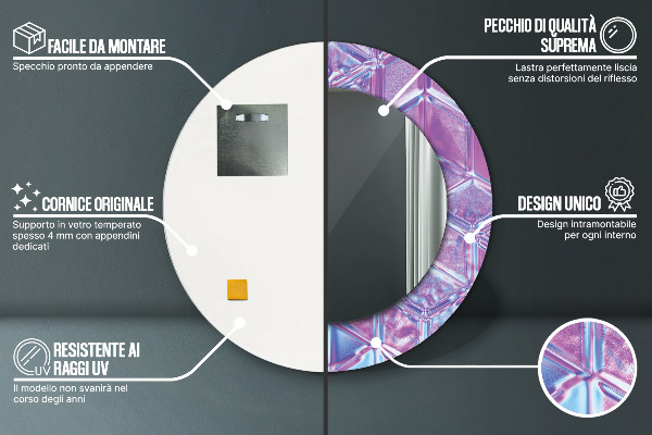 Kulaté dekorační zrcadlo Abstraktní surrealizace