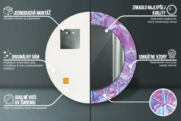 Kulaté dekorační zrcadlo Abstraktní surrealizace