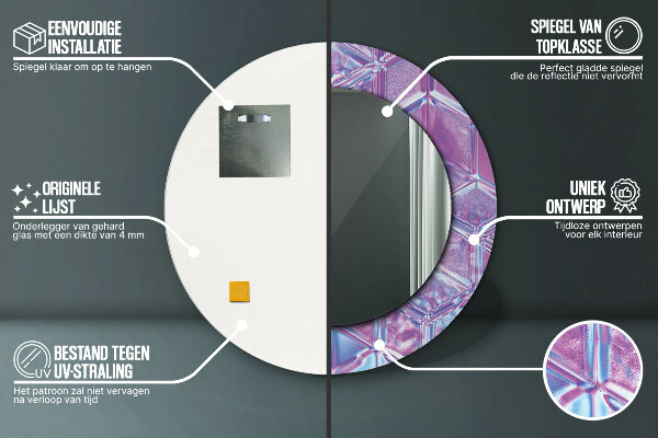 Kulaté dekorační zrcadlo Abstraktní surrealizace