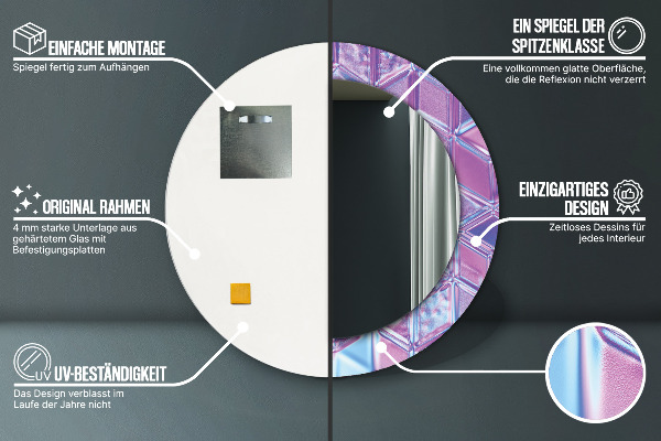 Kulaté dekorační zrcadlo Abstraktní surrealizace