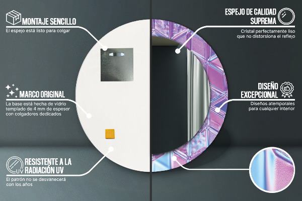 Kulaté dekorační zrcadlo Abstraktní surrealizace