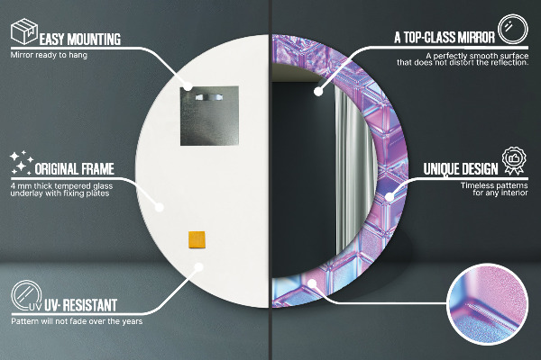 Kulaté dekorační zrcadlo Abstraktní surrealizace