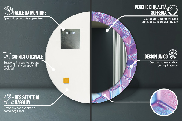 Kulaté dekorační zrcadlo Abstraktní surrealizace