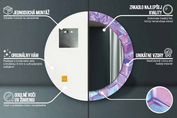 Kulaté dekorační zrcadlo Abstraktní surrealizace