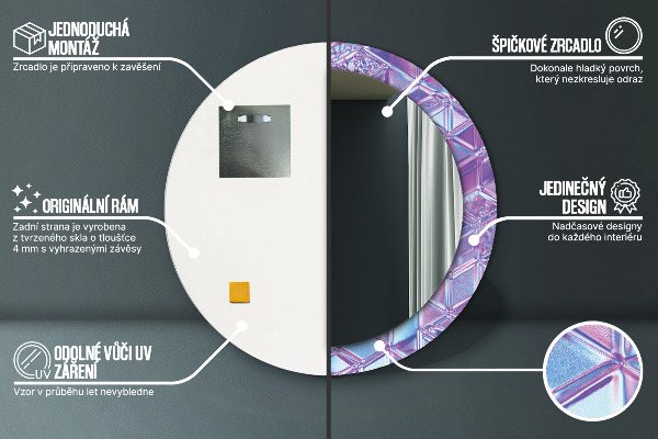 Kulaté dekorační zrcadlo Abstraktní surrealizace