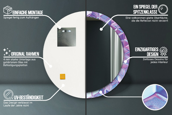 Kulaté dekorační zrcadlo Abstraktní surrealizace