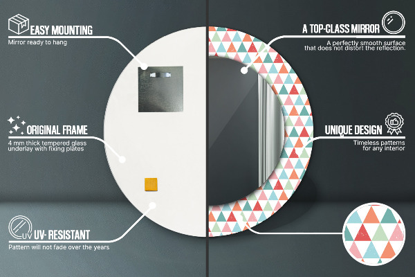 Kulaté dekorační zrcadlo Geometrický vzorec