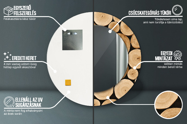 Kulaté dekorační zrcadlo na zeď Protokoly