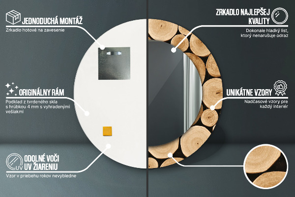 Kulaté dekorační zrcadlo na zeď Protokoly